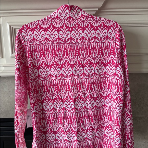 NWT IBKUL Women's Barbara Print Long Sleeve Mock Neck Athletic Top Large - Picture 2 of 12